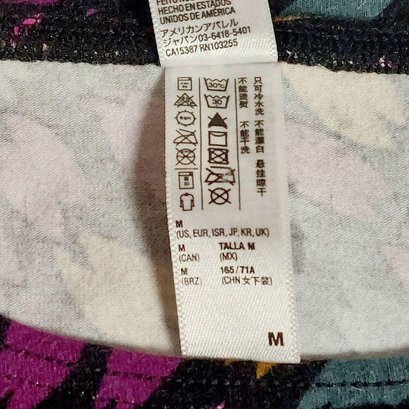 American Apparel printed black long-sleeved bodysuit, M, NWOT - Picture 5 of 6